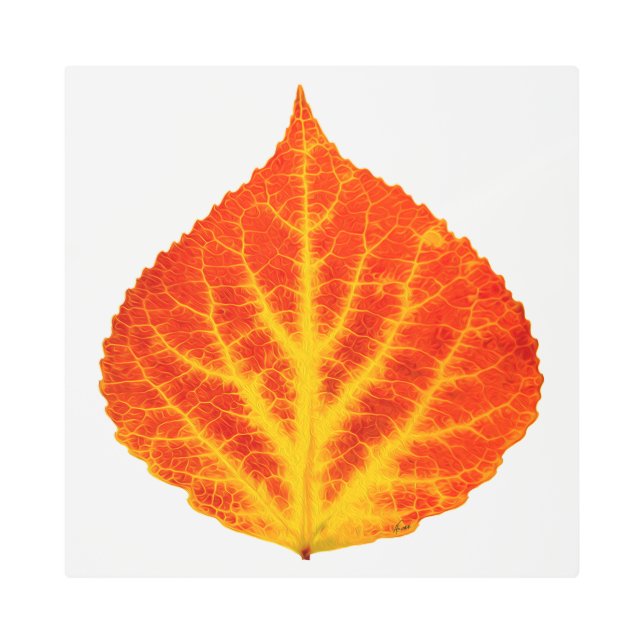 Impresión En Metal Hojas de lápiz rojo y amarillo #10 (Anverso)