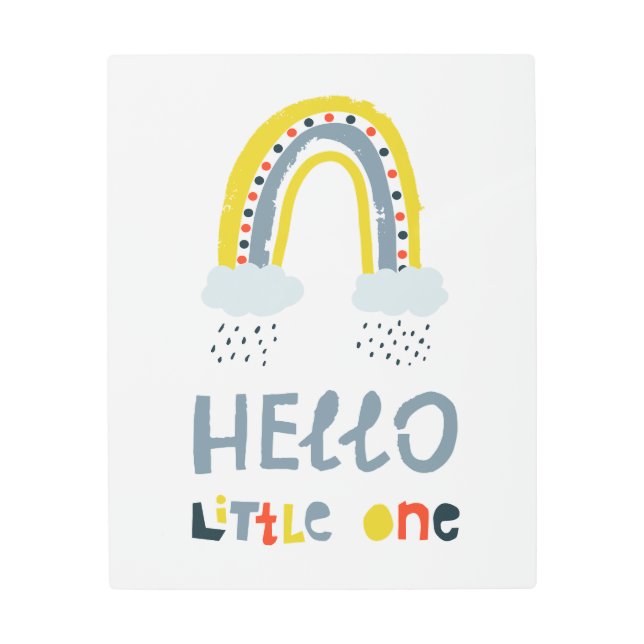 Impresión En Metal Hola mi pequeño arcoiris (Anverso)