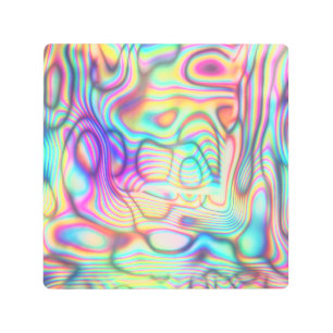 Impresión En Metal Holo Holográfico de Trippy colorido
