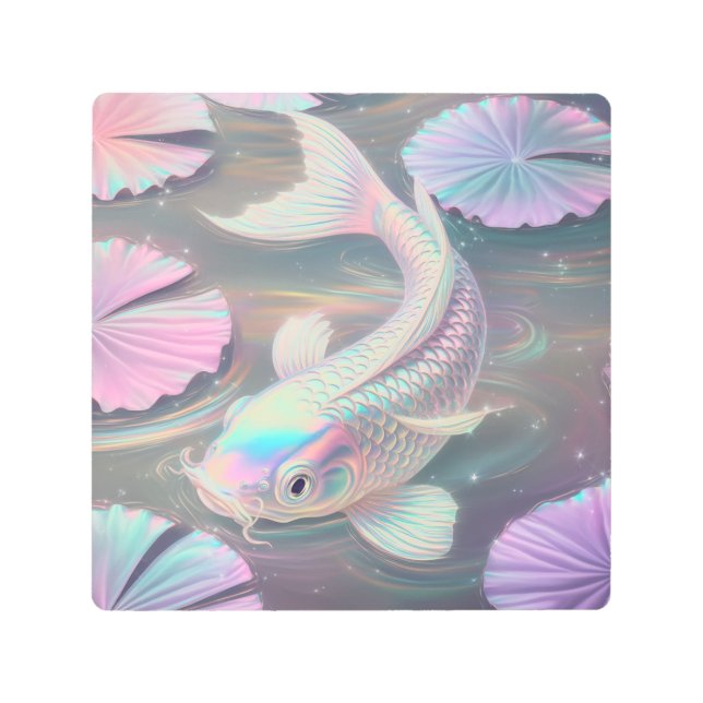 Impresión En Metal Holographic Koi Fish (Anverso)
