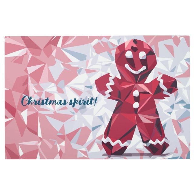 Impresión En Metal Hombre de pan de jengibre Navidades Espíritu (Anverso)