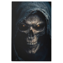 Impresión En Metal Hooded Skull: Glowing Eyes of Death