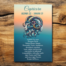 Impresión En Metal Horoscope Rótulo Astrológico Capricornio