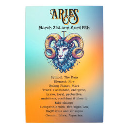 Impresión En Metal Horóscopo Rótulo Aries | Fechas y rasgos