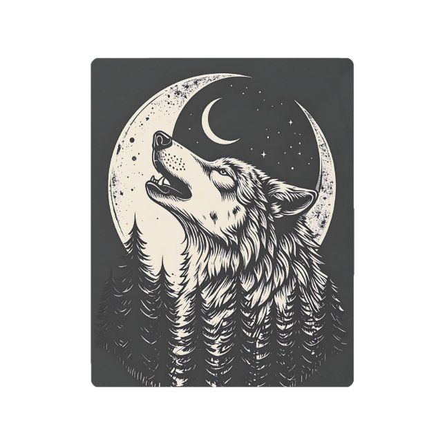 Impresión En Metal Howling Wolf Metal Print (Anverso)
