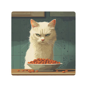 Impresión En Metal Huelga de comida para gato
