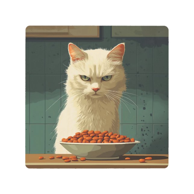 Impresión En Metal Huelga de comida para gato (Anverso)