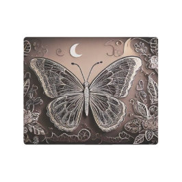 Impresión En Metal huella de mariposa oscura