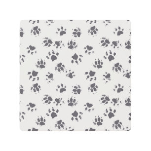 Impresión En Metal Huellas de trazo: Perro Monocromo sin soldadura.