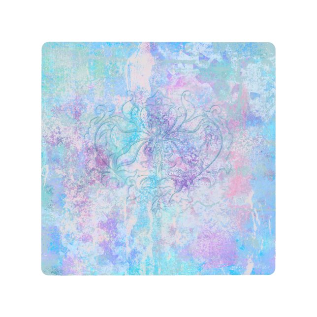 Impresión En Metal Hues blandos de Blues III Aspecto abstracto de la  (Anverso)