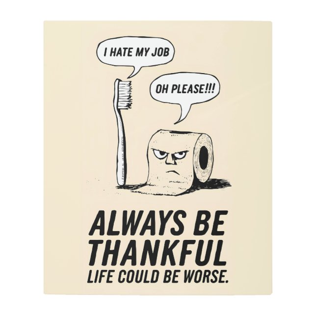 Impresión En Metal Humor divertido de oficina: Pincel de dientes y pa (Anverso)