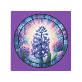 Impresión En Metal Hyacinth Sained Glass Art