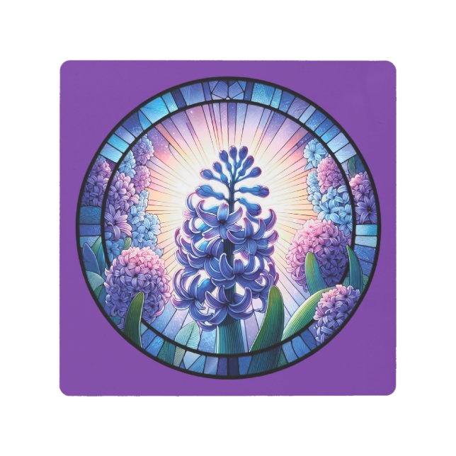 Impresión En Metal Hyacinth Sained Glass Art (Anverso)