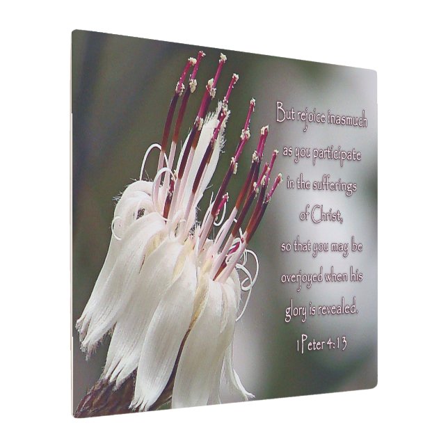 Impresión En Metal I Peter 4:13 Floral Inspiradora (Angulado)
