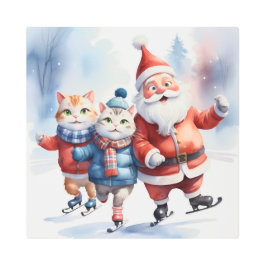 Impresión En Metal Ice Skating on a Frozen Pond