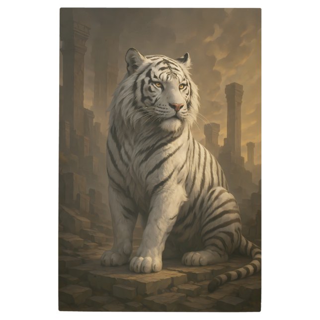 Impresión En Metal Ice Spirit White Tiger – Mystic Guardian of Calm P (Anverso)