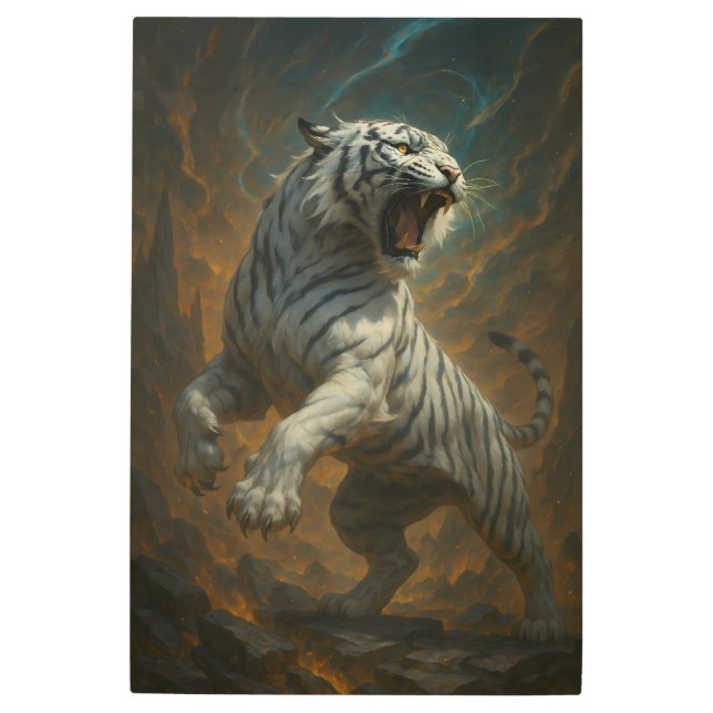 Impresión En Metal Ice Spirit White Tiger – Mystic Guardian of Calm P (Anverso)