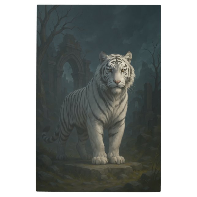 Impresión En Metal Ice Spirit White Tiger – Mystic Guardian of Calm P (Anverso)