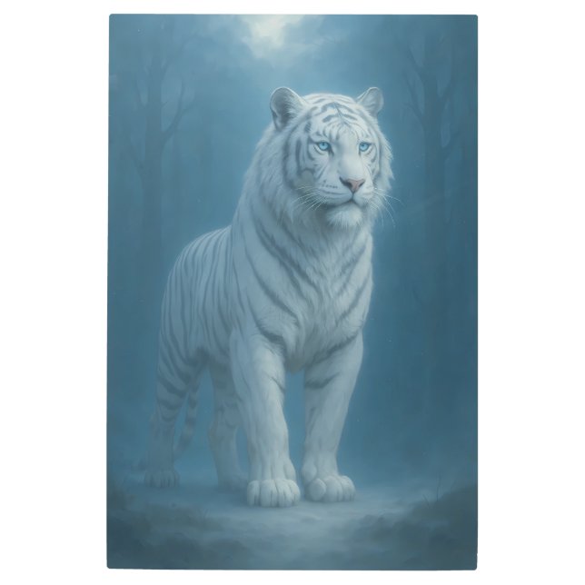 Impresión En Metal Ice Spirit White Tiger – Mystic Guardian of Calm P (Anverso)