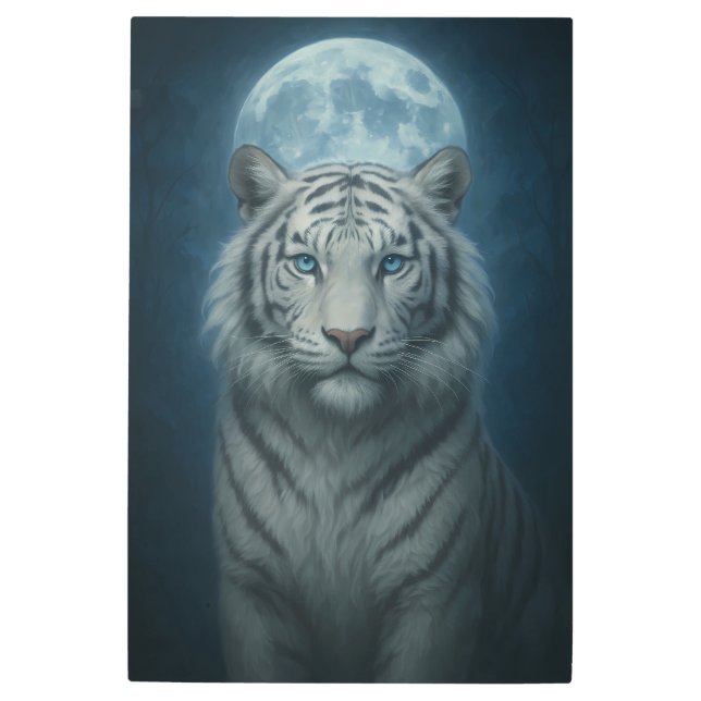 Impresión En Metal Ice Spirit White Tiger – Mystic Guardian of Calm P (Anverso)