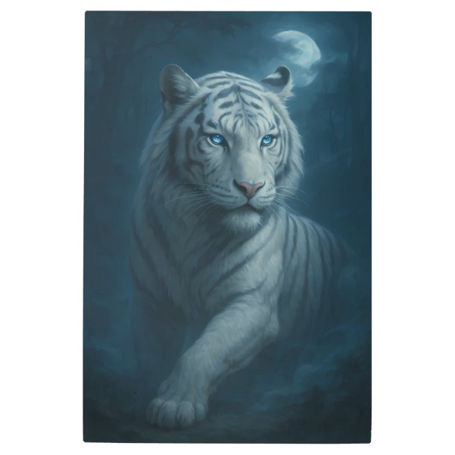 Impresión En Metal Ice Spirit White Tiger – Mystic Guardian of Calm P (Anverso)