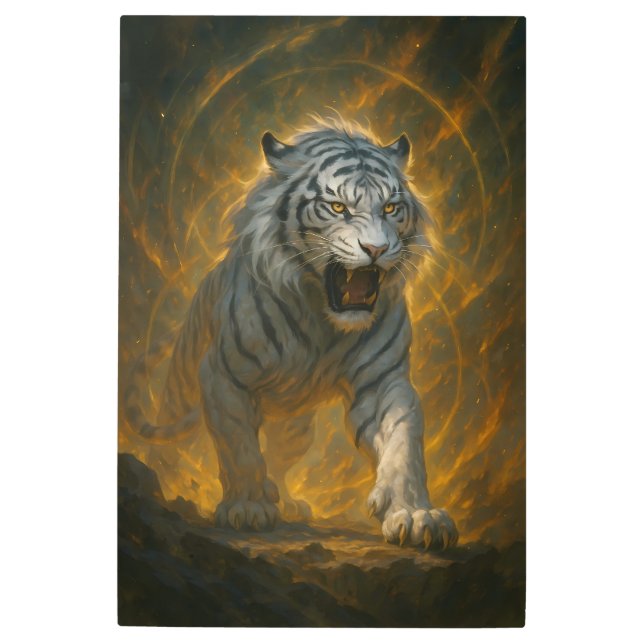 Impresión En Metal Ice Spirit White Tiger – Mystic Guardian of Calm P (Anverso)