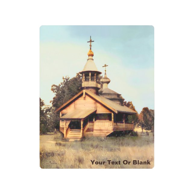 Impresión En Metal Iglesia rusa de madera (Anverso)