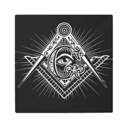Impresión En Metal Iluminati Símbolo de masón ocular