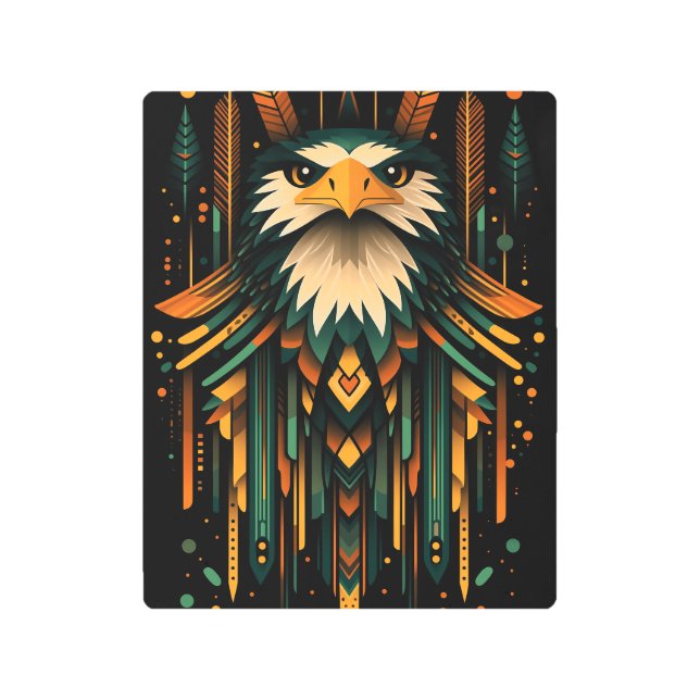 Impresión En Metal Ilustracion de águila geométrica (Anverso)