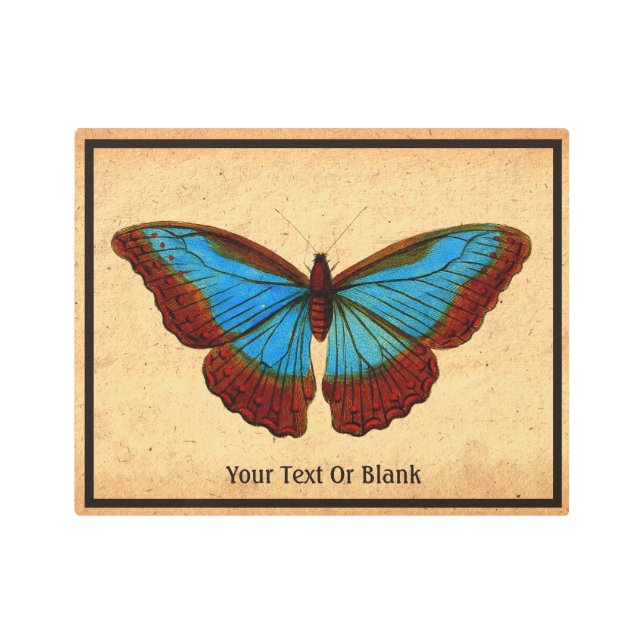 Impresión En Metal Ilustracion de mariposa de época (Anverso)