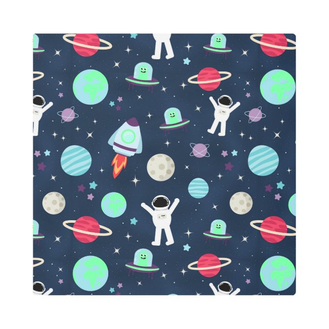 Impresión En Metal Ilustración de patrón espacial (Anverso)