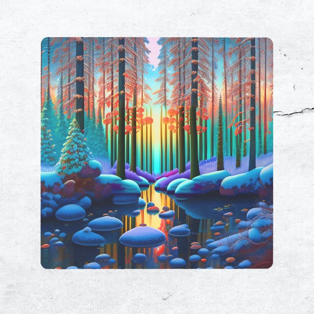 Impresión En Metal Ilustracion paisajístico de los árboles de inviern (Subido por el creador)