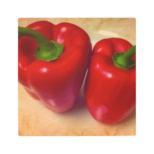Impresión En Metal Imagen de Peppers Rojos Perfectos (Anverso)