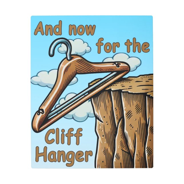 Impresión En Metal Imagen divertida de la colgante del acantilado con (Anverso)