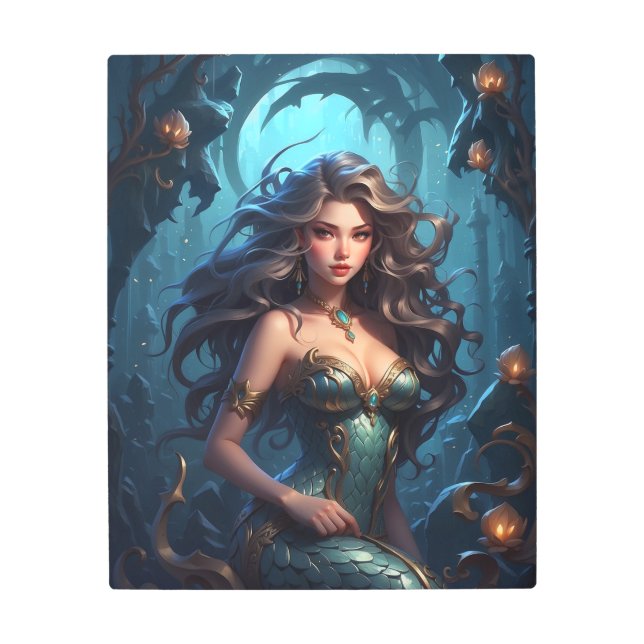 Impresión En Metal Impresionante diseño de Sirena (Anverso)