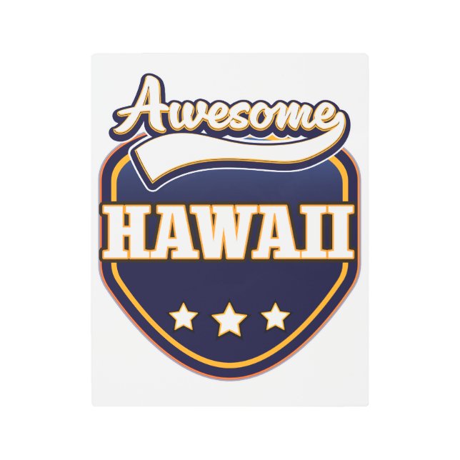 Impresión En Metal Impresionante logo deportivo de Hawaii (Anverso)