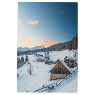 Impresión En Metal Impresionante puesta de sol en Zajamniki, Esloveni