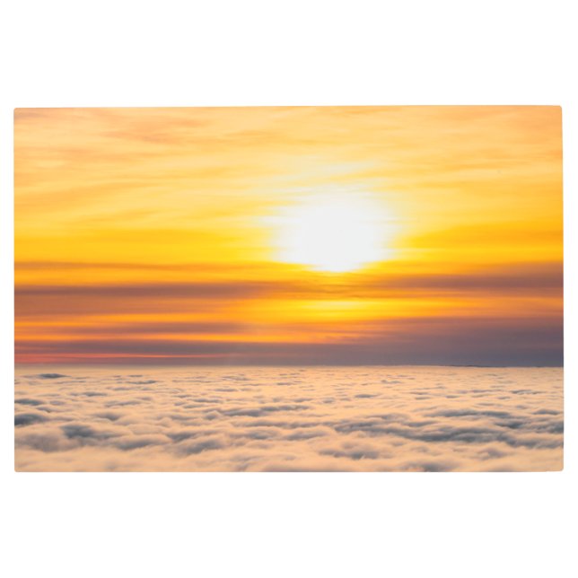 Impresión En Metal Impresionante puesta de sol sobre las nubes (Anverso)