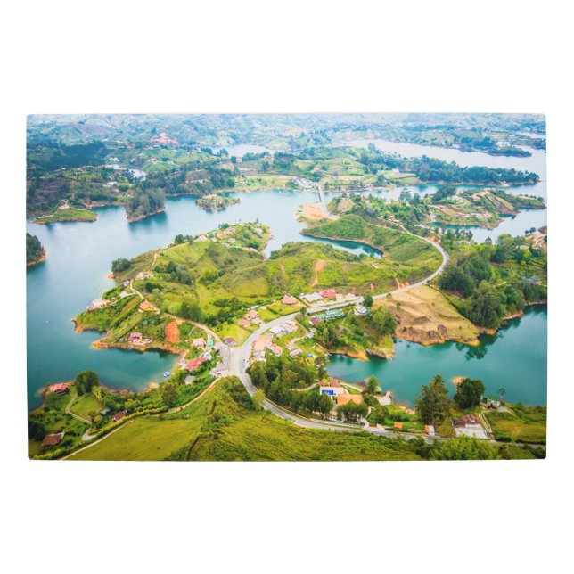 Impresión En Metal Impresionante vista aérea de Guatape Antioquia (Anverso)