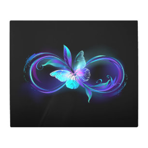 Impresión En Metal Infinito brillante con mariposa mágica