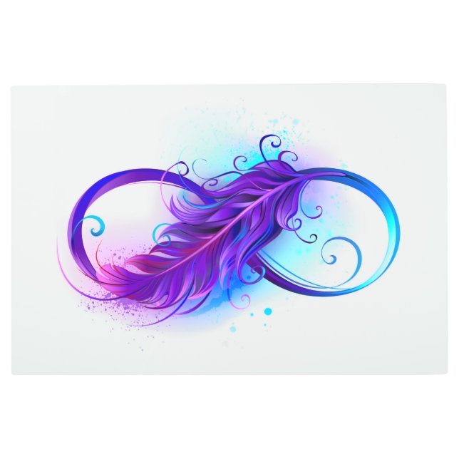 Impresión En Metal Infinito con plumas púrpura (Anverso)