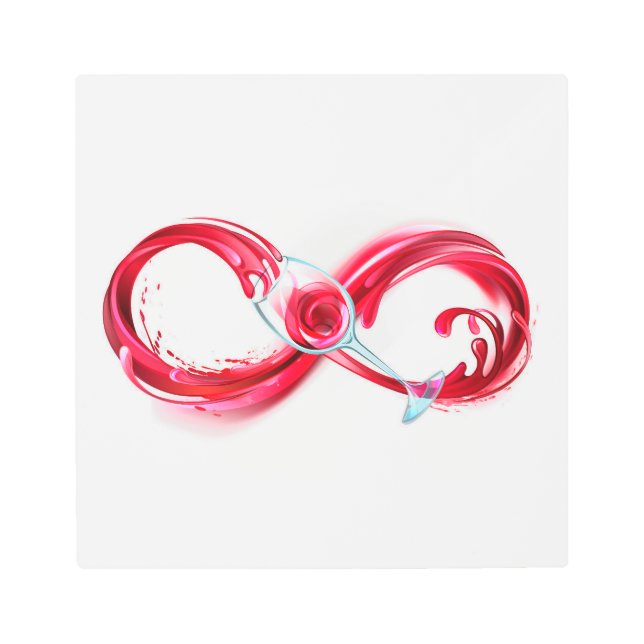 Impresión En Metal Infinito con vino Rojo (Anverso)