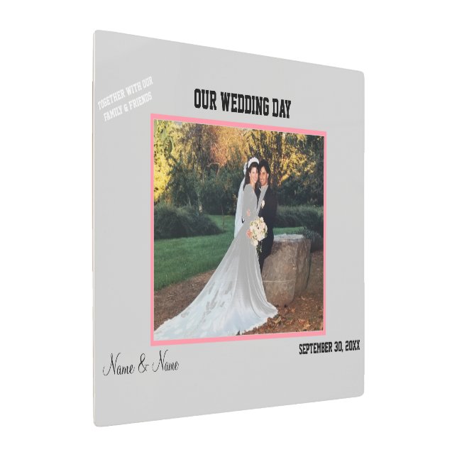 Impresión En Metal Información de invitado sobre la recepción de boda (Angulado)