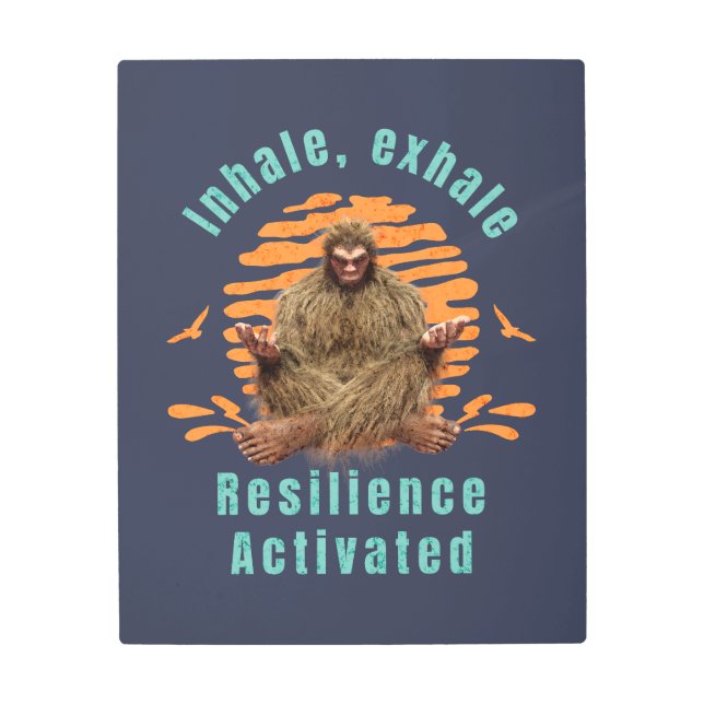 Impresión En Metal Inhale, Resiliencia Exhale Activada Pie Grande (Anverso)