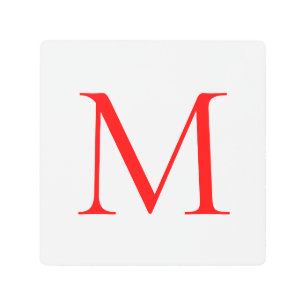 Impresión En Metal Initial letter red white monogrammed professional