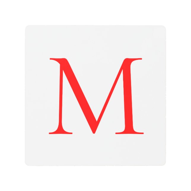 Impresión En Metal Initial letter red white monogrammed professional (Anverso)