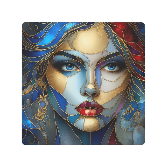 Impresión En Metal Inocencia radiante - Estilo de vidrio manchado (Anverso)