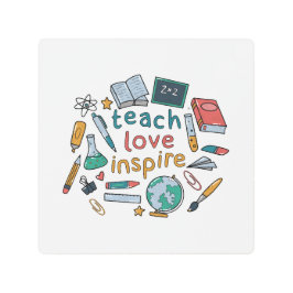 Impresión En Metal Inspira amor de enseñanza