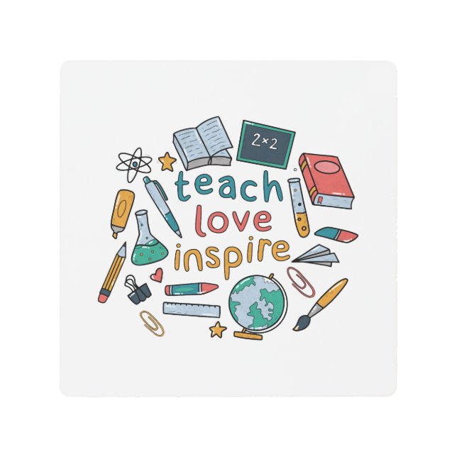 Impresión En Metal Inspira amor de enseñanza (Anverso)