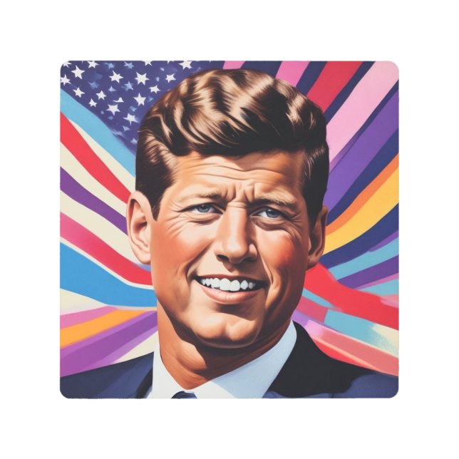Impresión En Metal Inspiración motivacional de JFK John F. Kennedy (Anverso)
